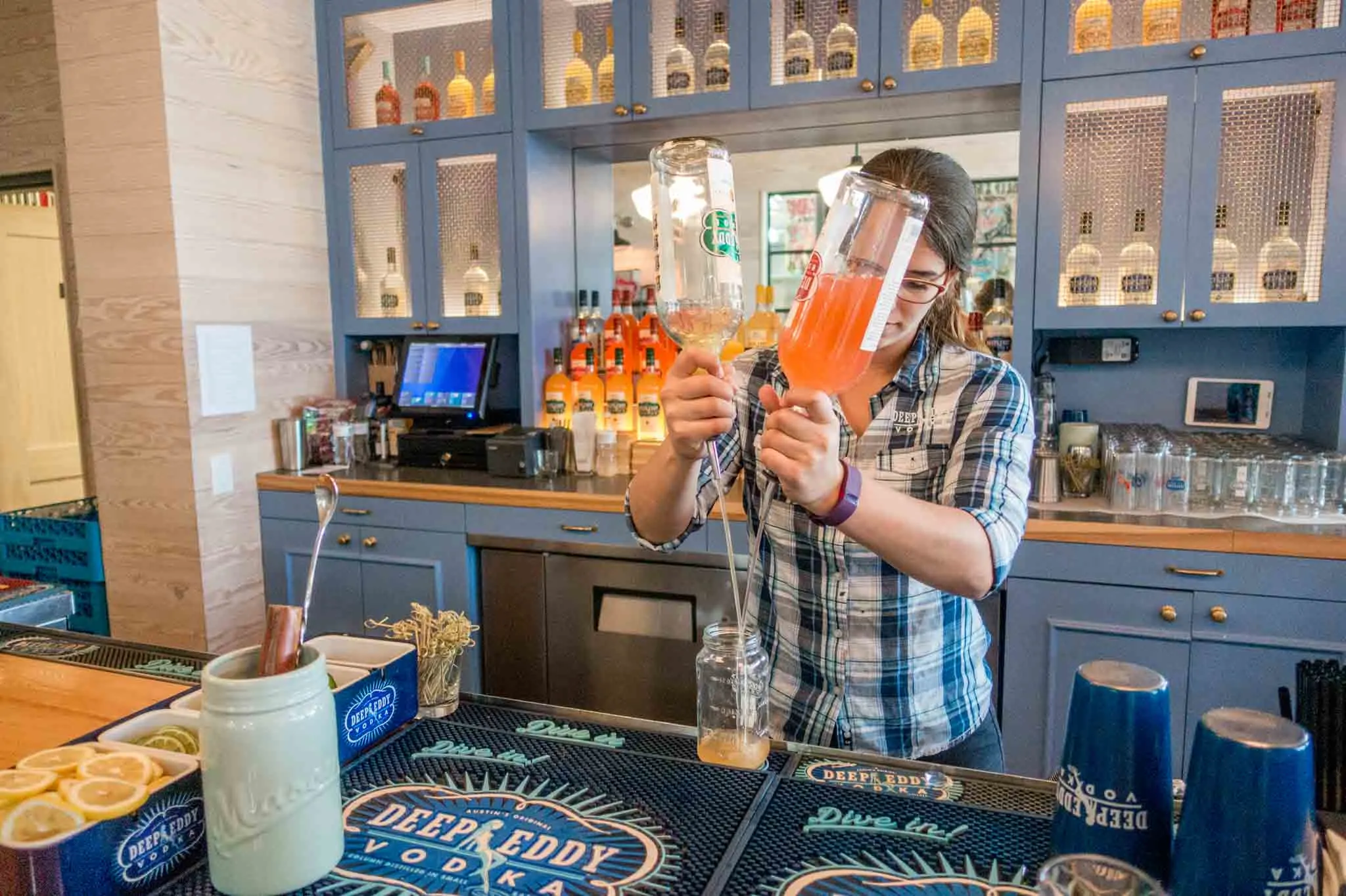 Bartender making a cocktail 