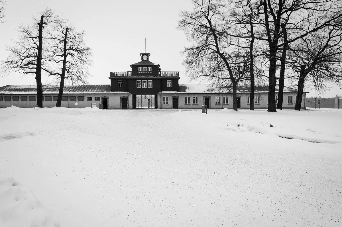 The Buchenwald Concentration Camp in snow