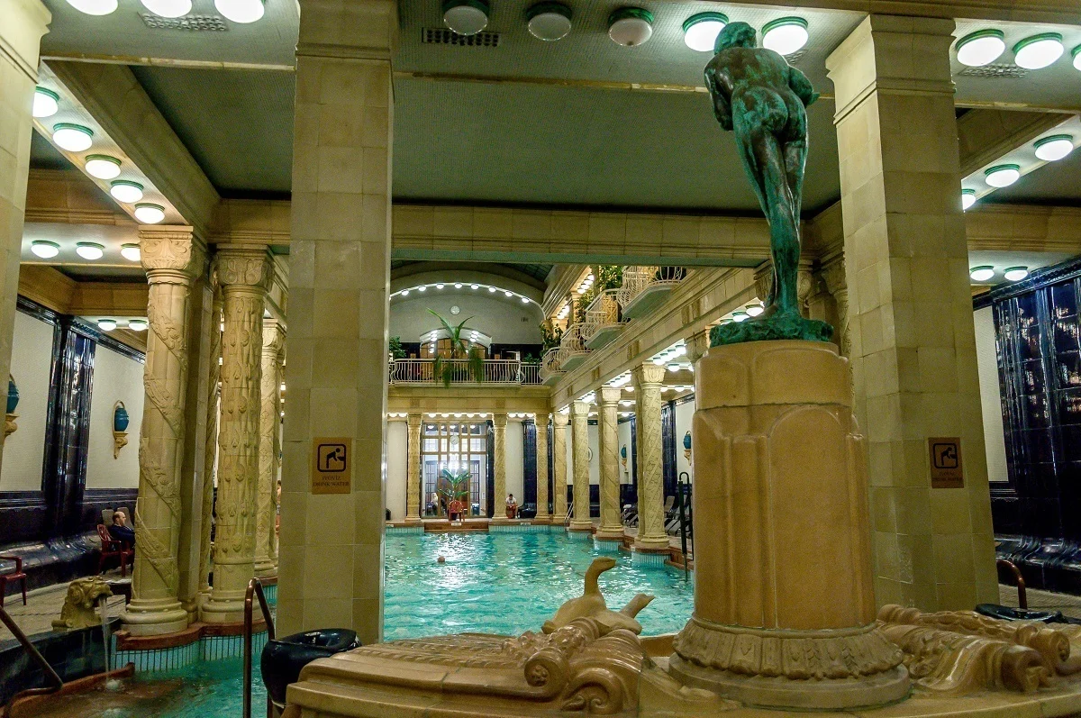 The pools inside the Gellert Spa - the best of the Budapest thermal baths.
