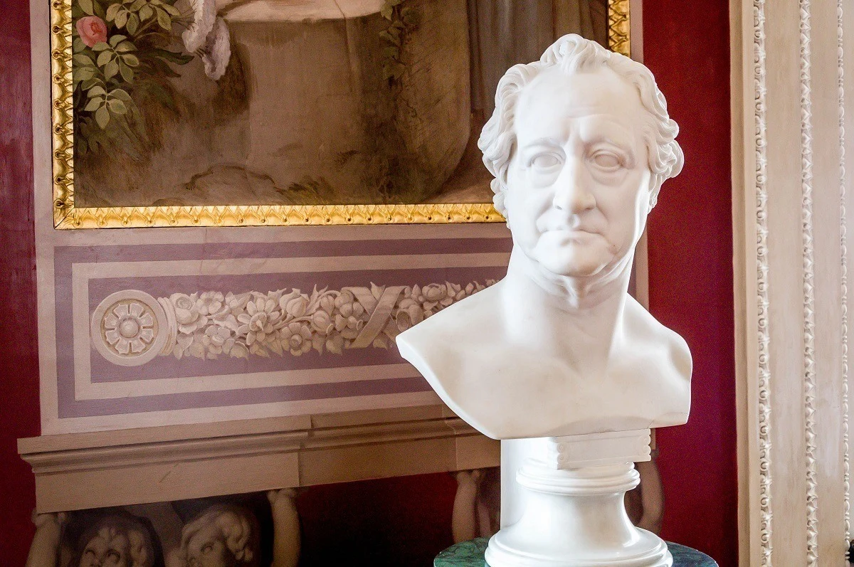 The bust of Goethe in the Royal Palace