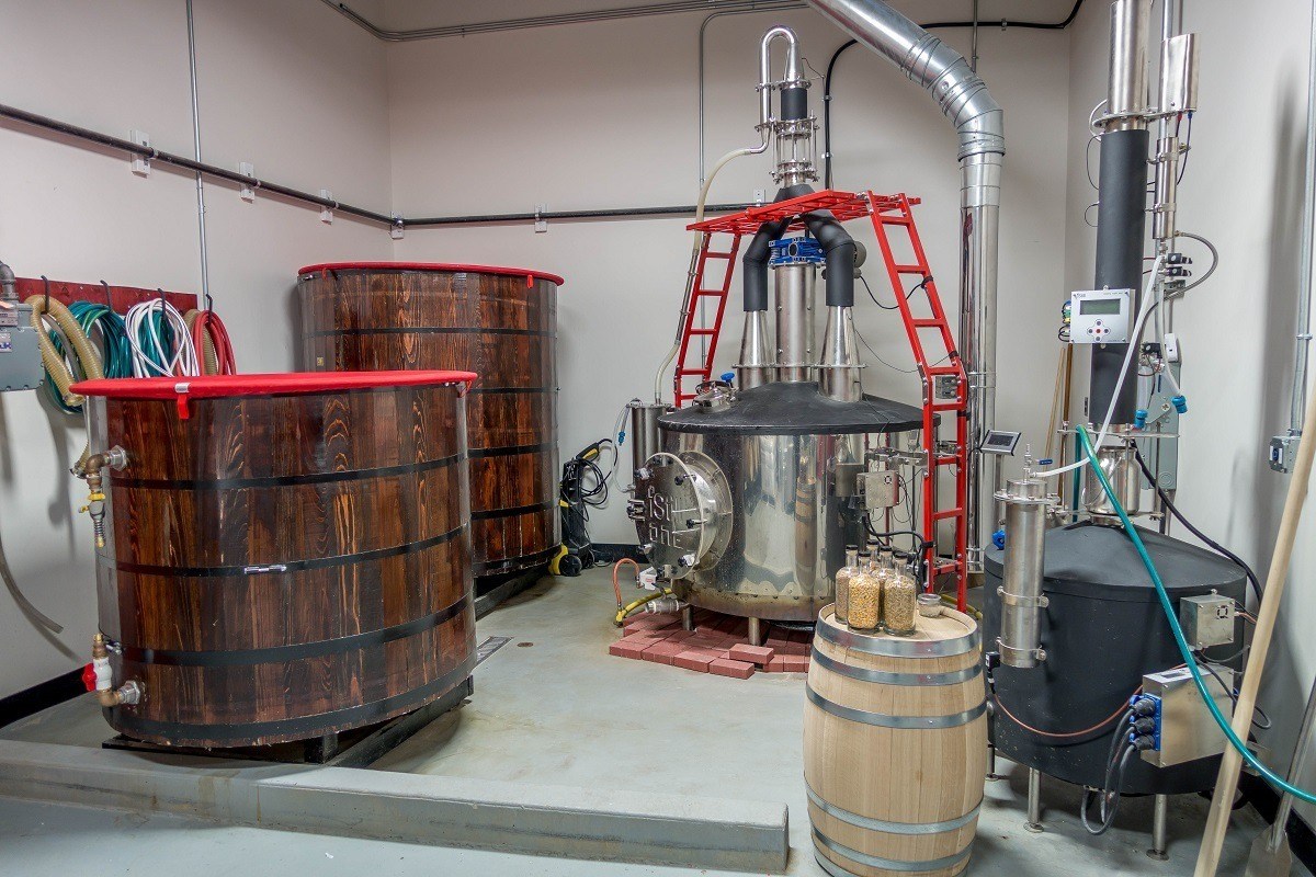 The tanks at County Seat Spirits in Allentown, PA, which focuses on entirely handcrafted spirits.