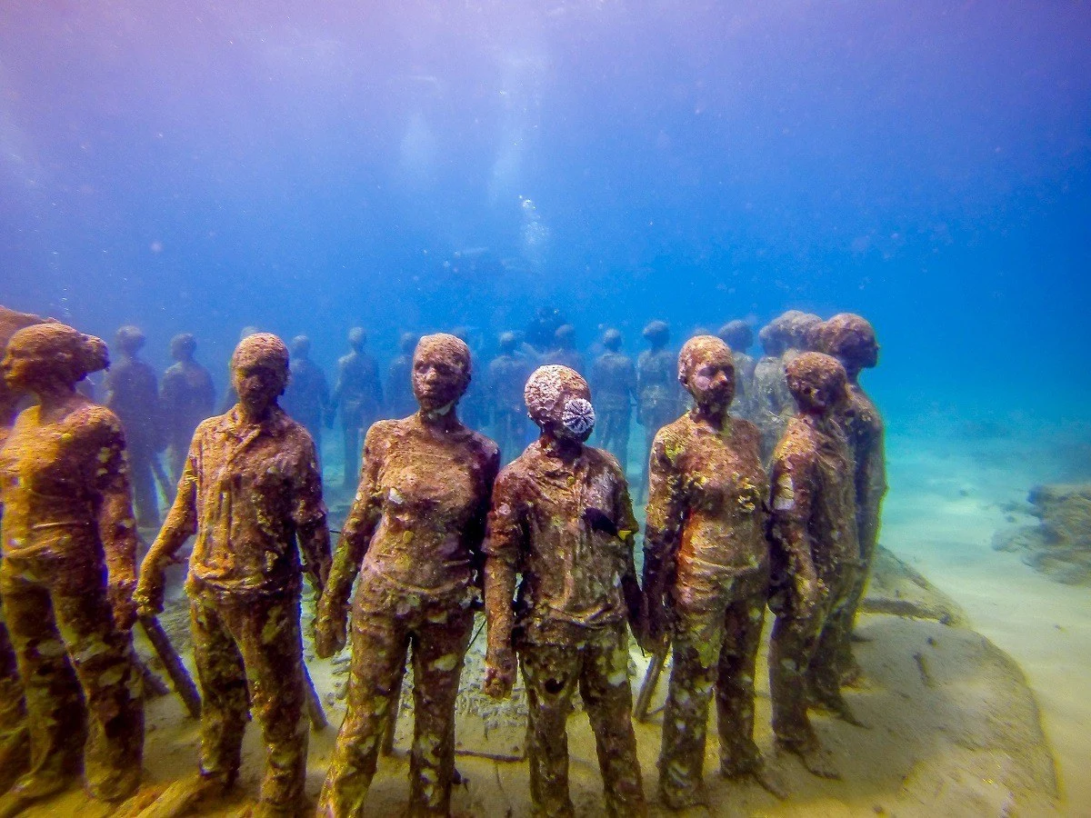 "The Vicissitudes" by Jason deCaires Taylor at the Grenada Underwater Sculpture Park