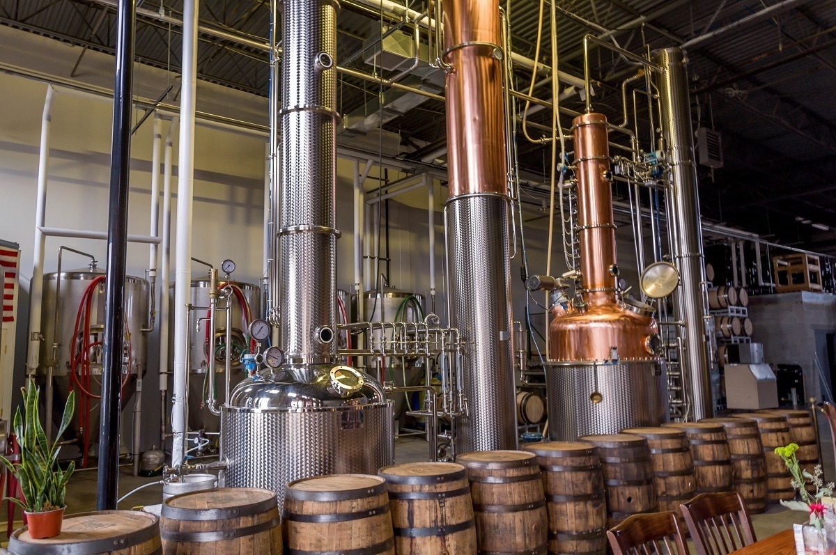 The stills at Manatawny Still Works - one of the most popular Pennsylvania distilleries.