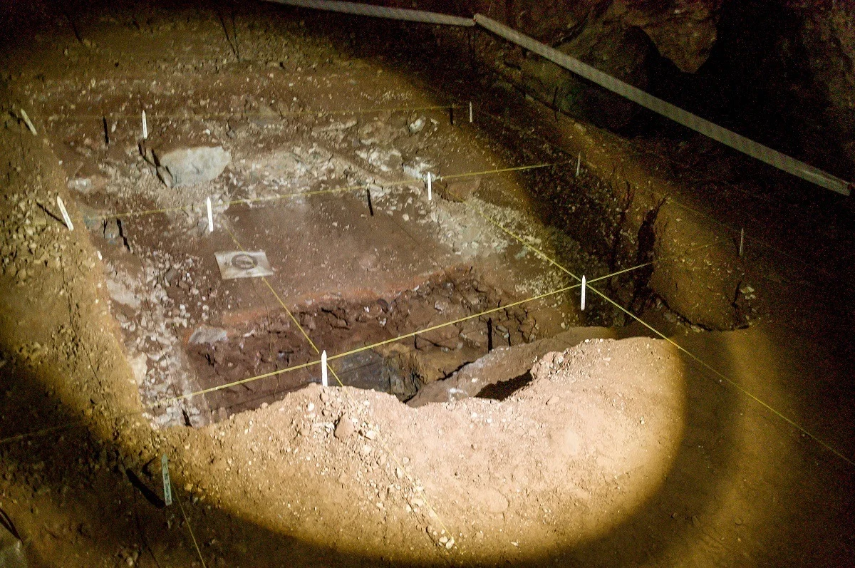 Excavations inside the Sterkfontein Caves