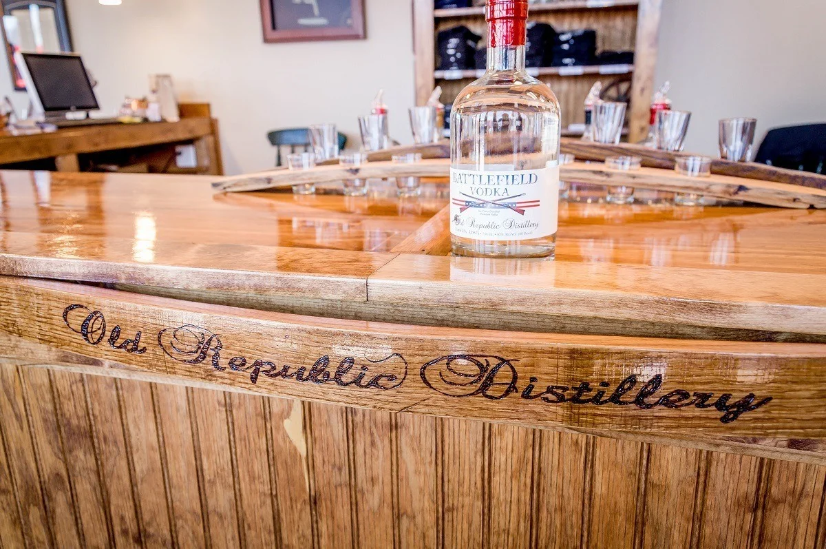 The Battlefield Vodka being sampled at the Old Republic Distillery (ORD) tasting room.  ORD is one of the oldest Pennsylvania distilleries.
