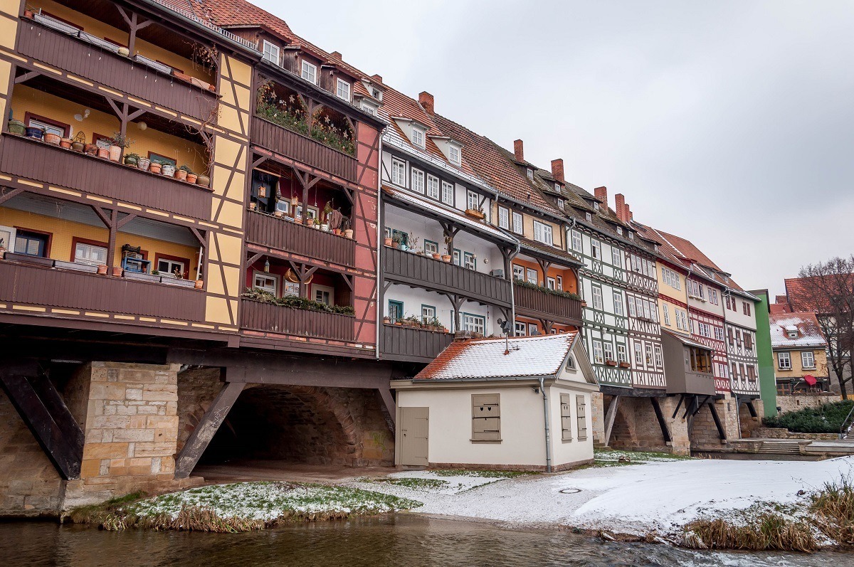The bridge over the river in Erfurt, Germany