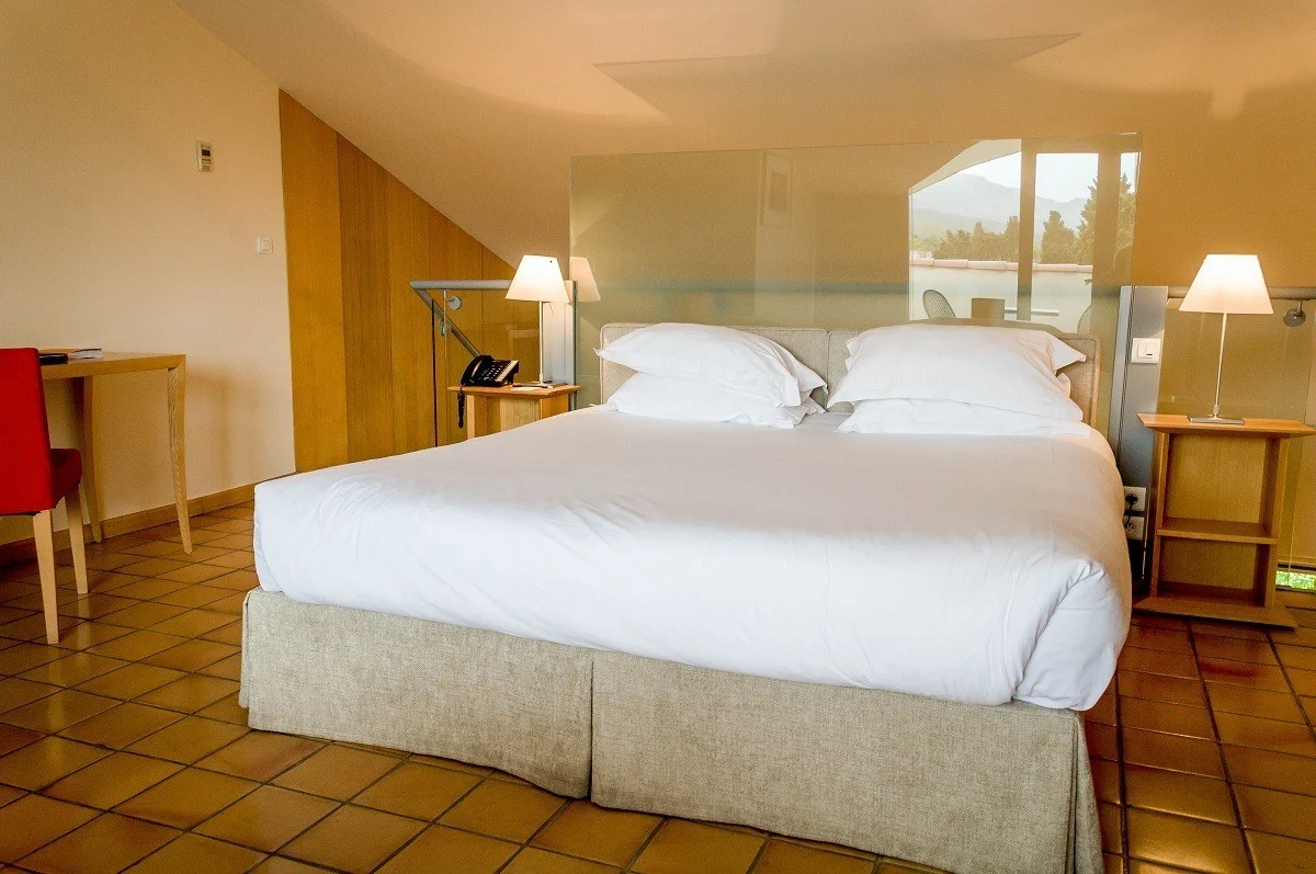 Bedroom of the horizon terrace suite at Hotel de l'image 