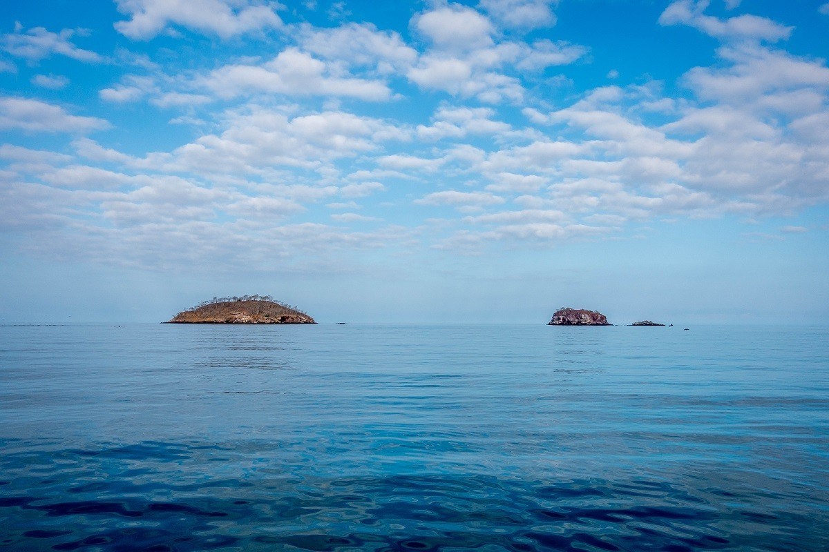Two small islands off the coast of Isabela Island in Elizabeth Bay