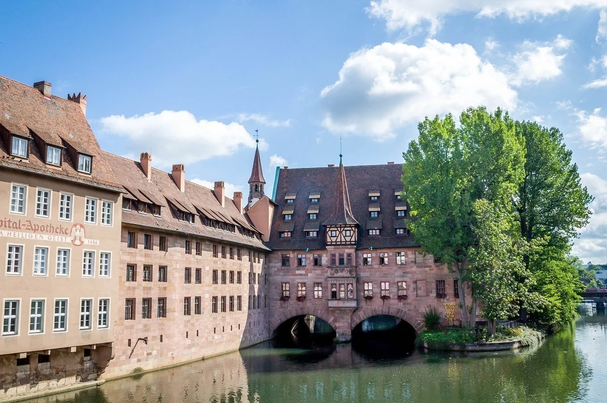 The Heilig Geist Spital (the hospice) on the Pegnitz River