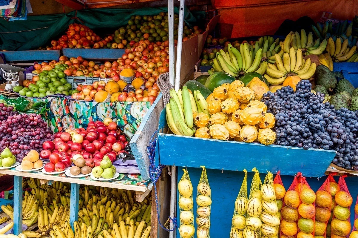 Fruit stand in Ecuador's Otavalo market