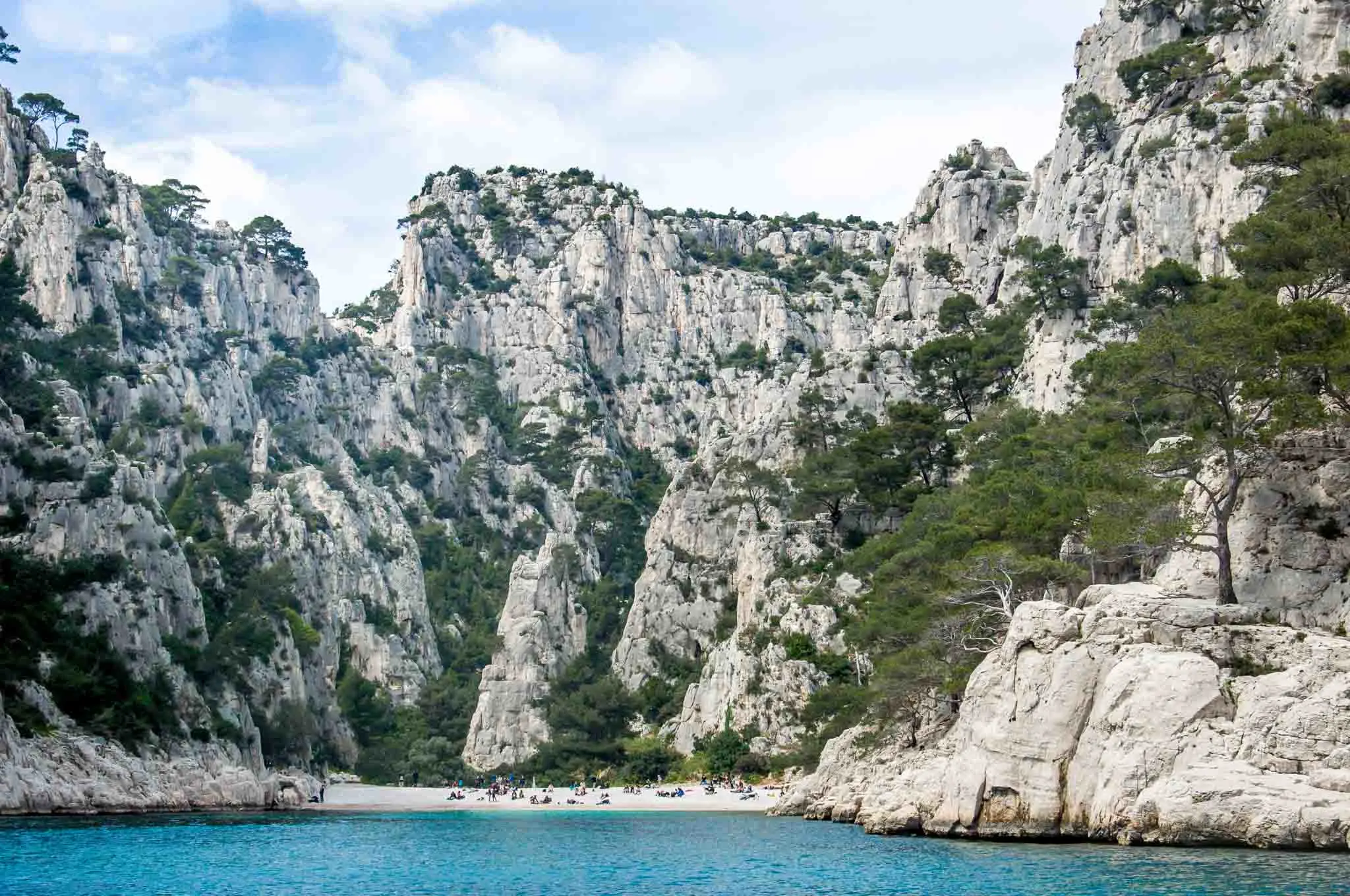 Beach in between the rocky calanques of Cassis