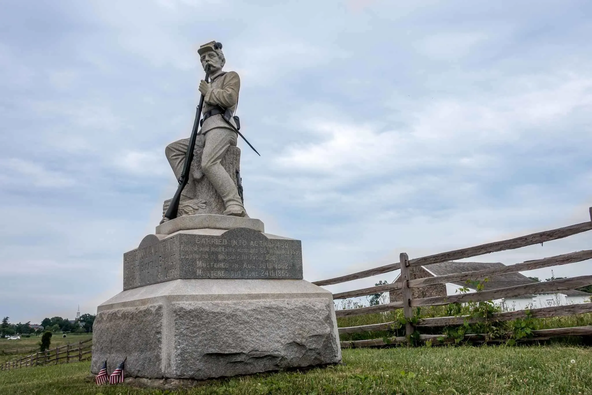 Statue of a Civil War soldier holding a gun