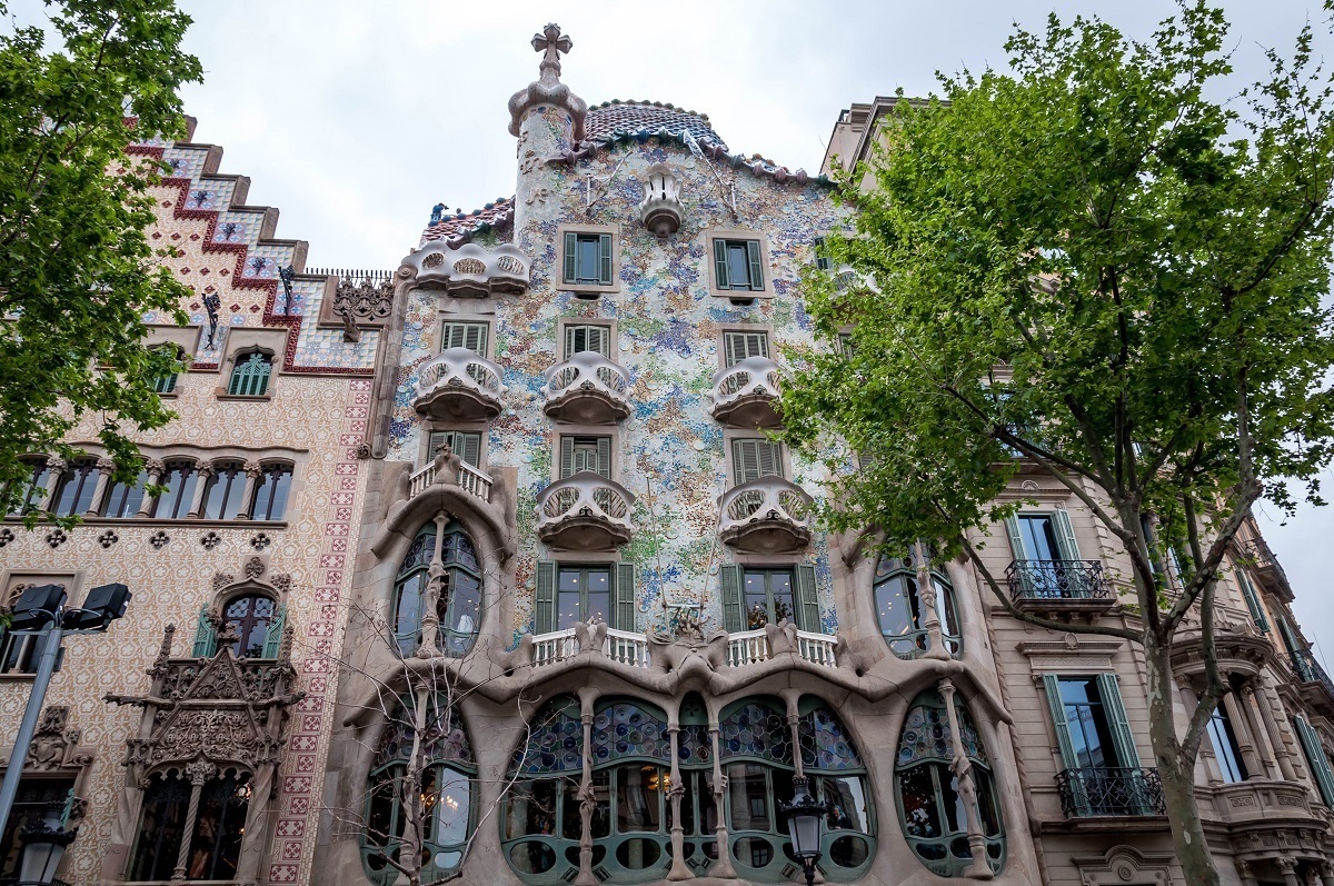 Exterior of Antoni Gaudi's Casa Batllo in Barcelona