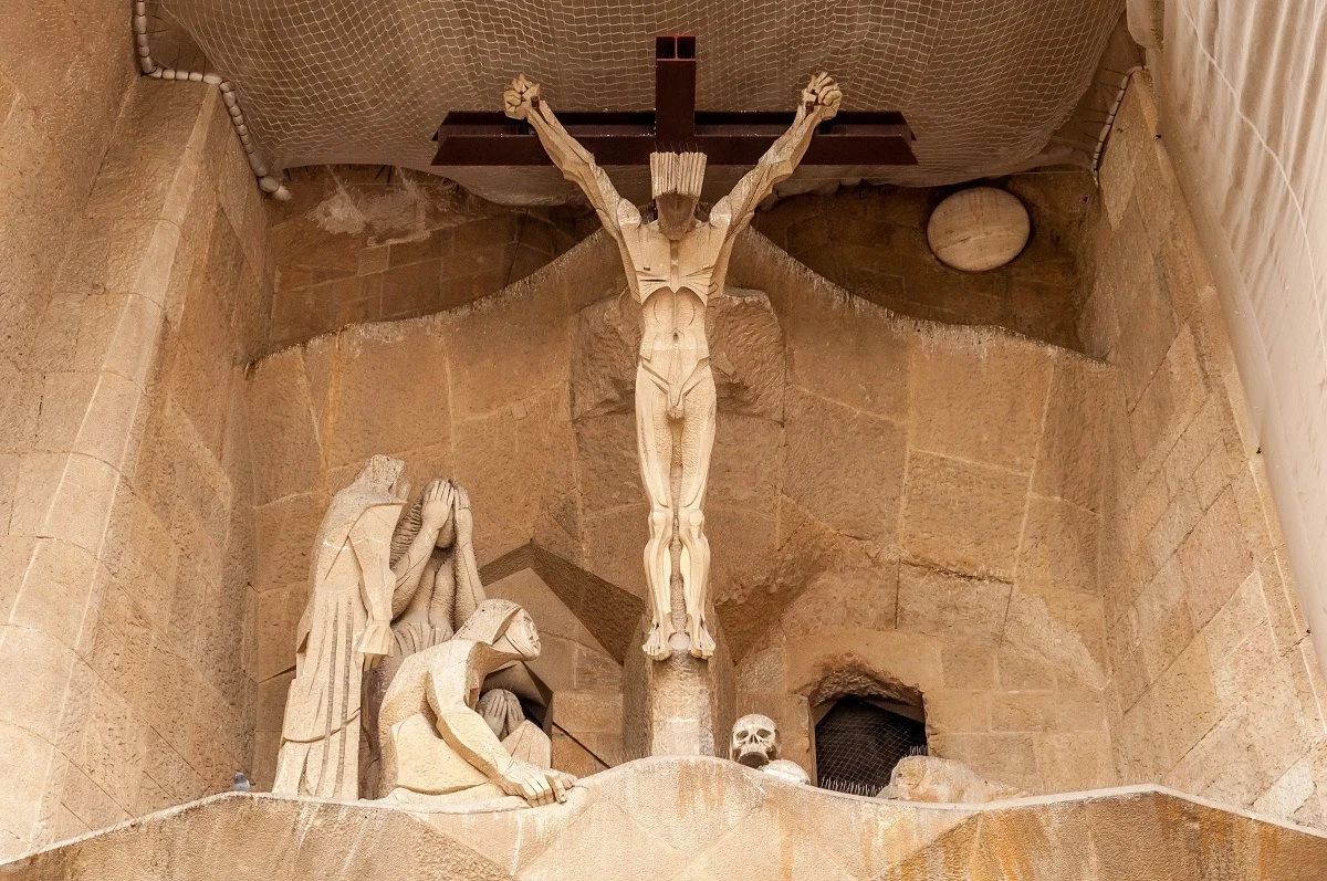 The crucifix at Sagrada Familia in Barcelona
