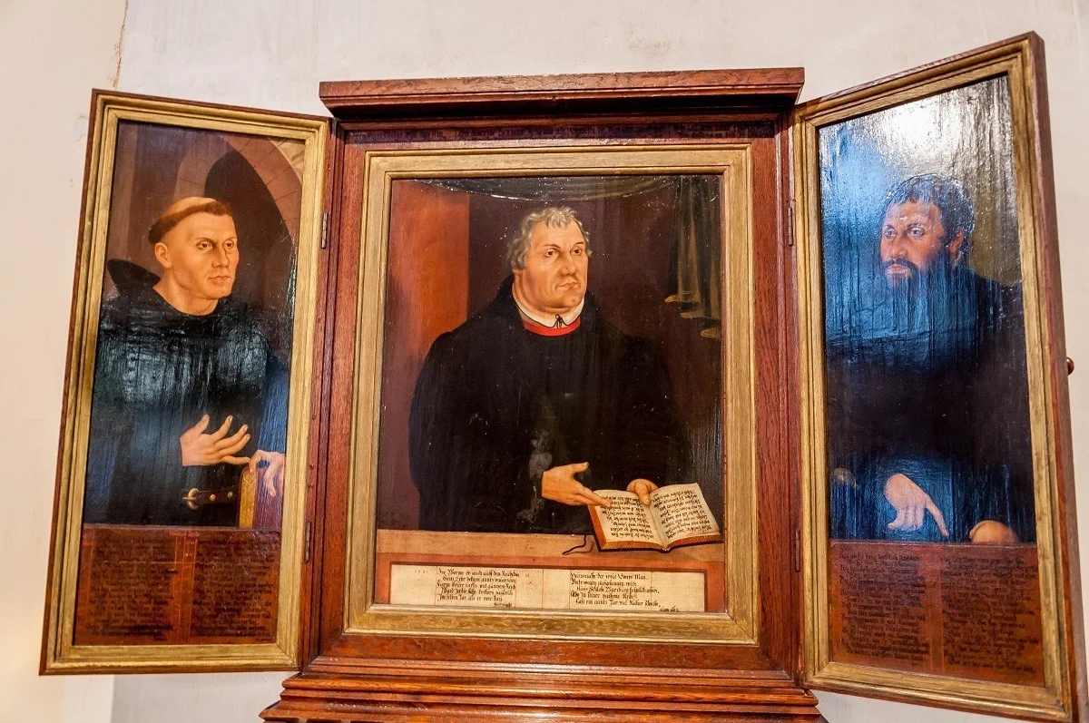 The Martin Luther triptych by Lucas Cranach at the Herder Church in Weimar