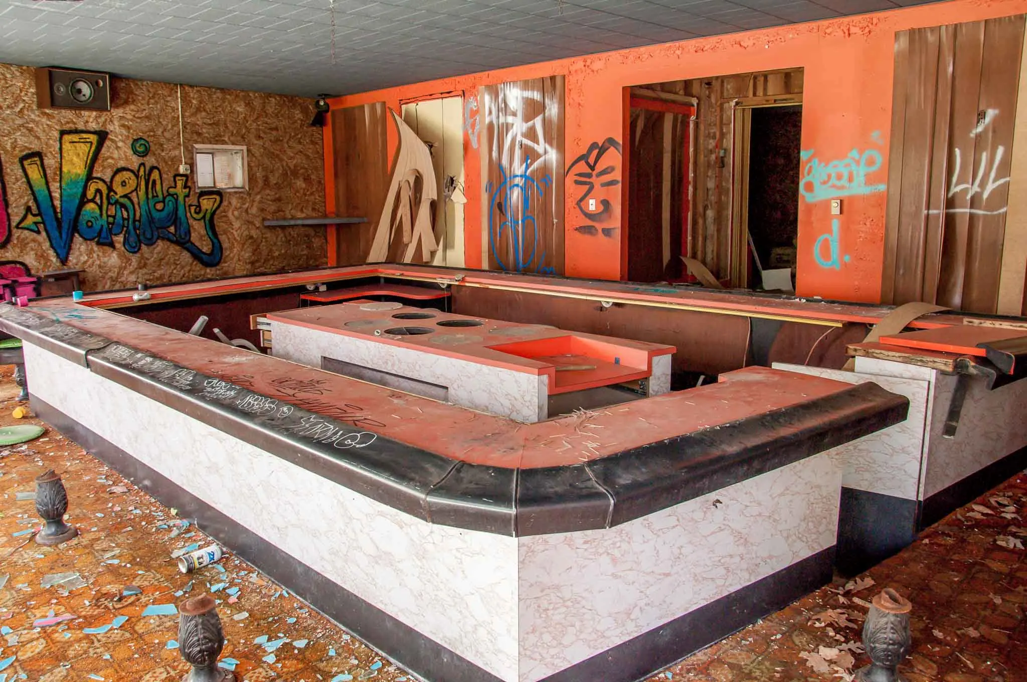 A cocktail lounge in one of the abandoned PA resorts