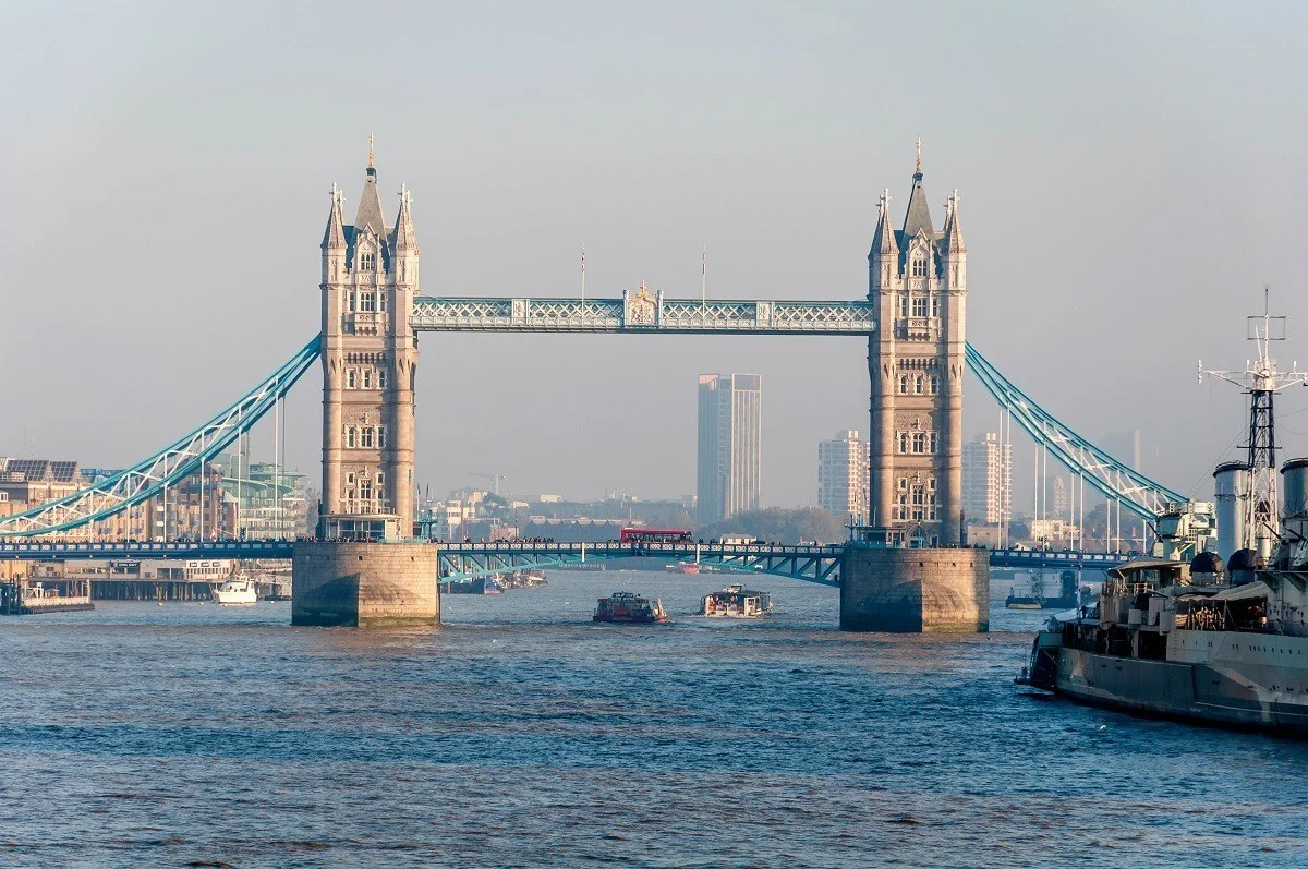 The Tower Bridge over the Thames River 