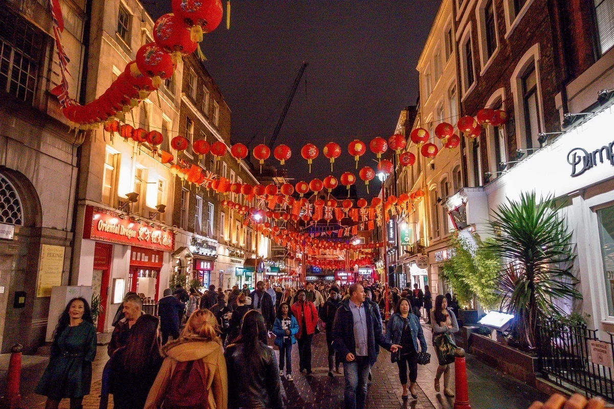 Lanterns in Chinatown, a stop on the London food tours