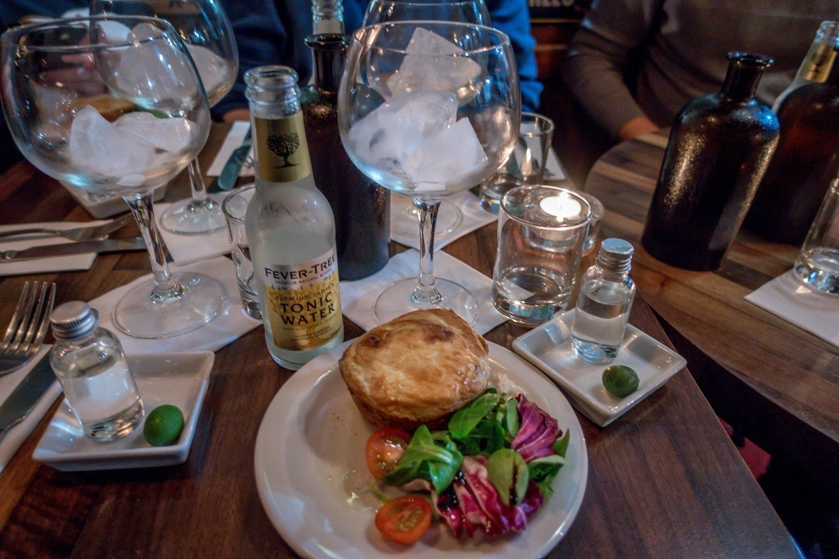 Gin & tonic, plus meatpie at The London Gin Club