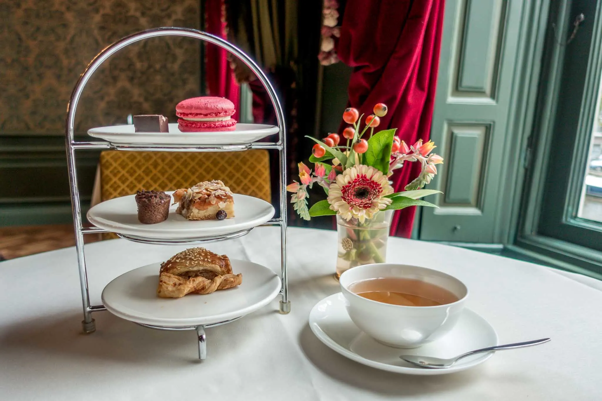 Pastries and tea for High Tea at the purse museum