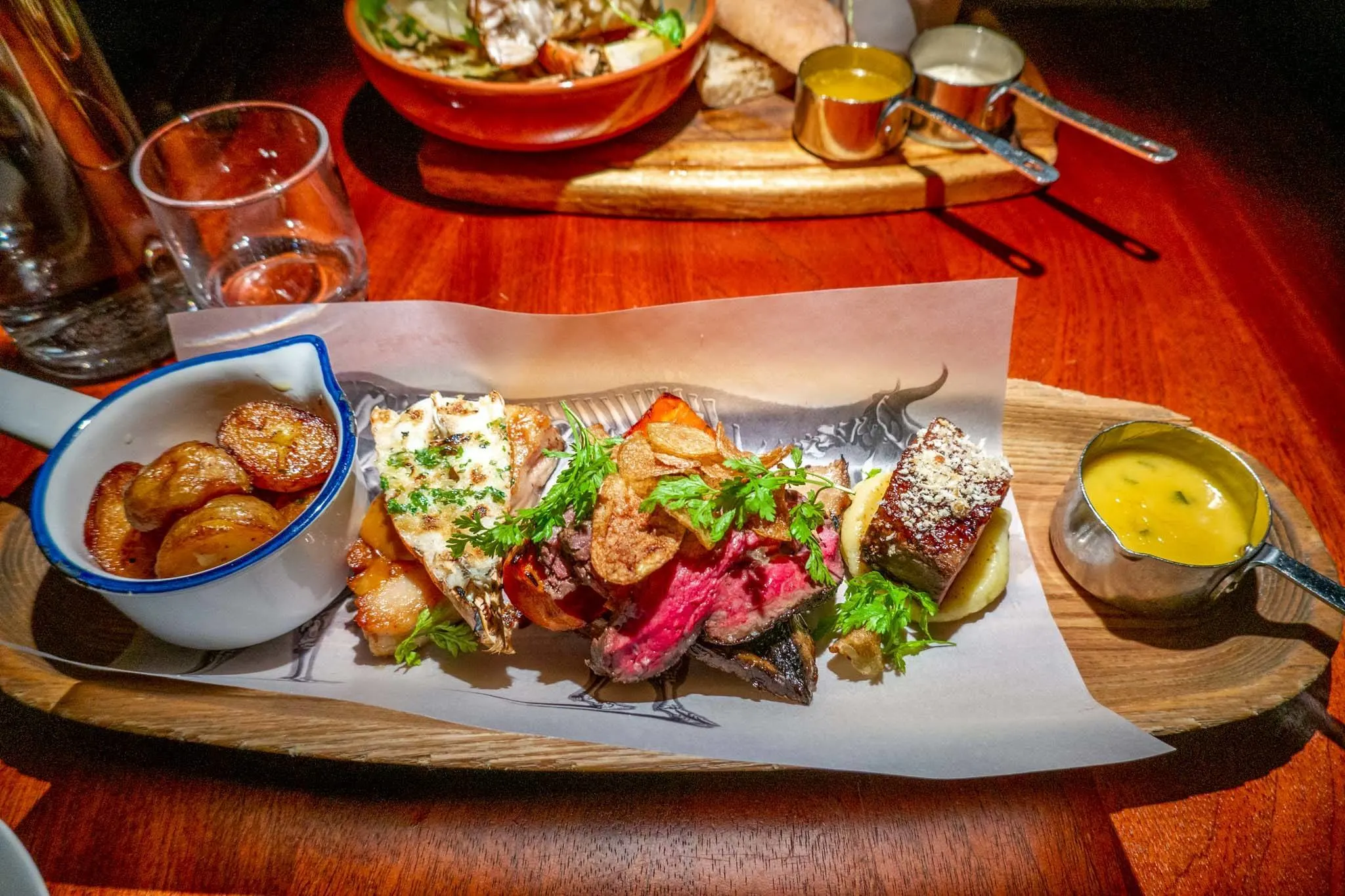 The grill platter of local foods at the Food Cellar in Reykjavik.