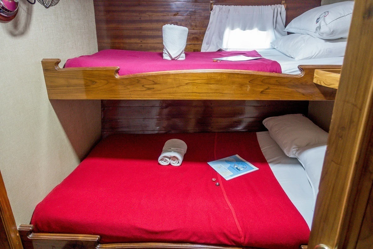The Beagle boat has bunk-style beds in the staterooms