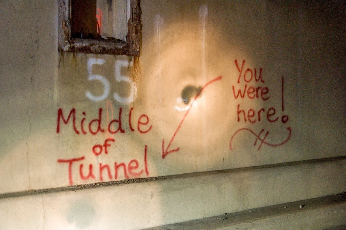 Middle of the Tunnel graffiti in Rays Hill Tunnel