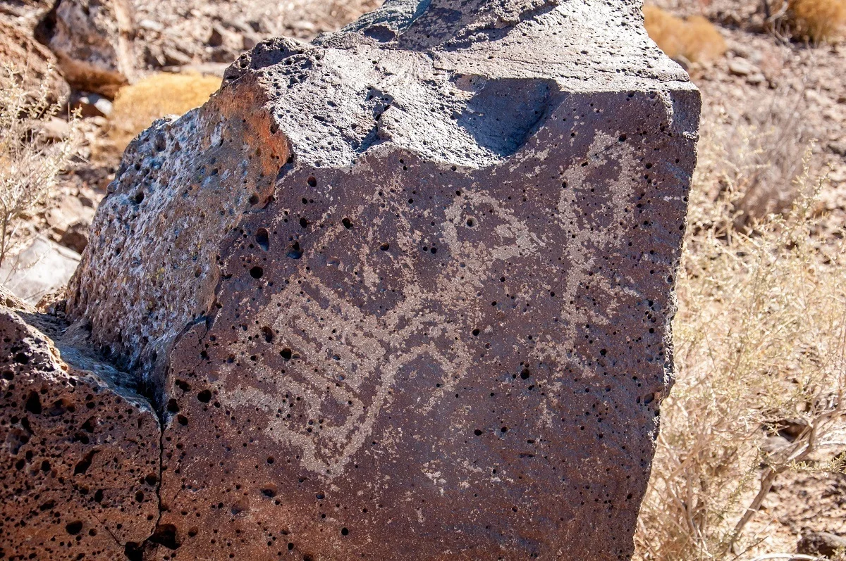 Petroglyph drawing on a rock