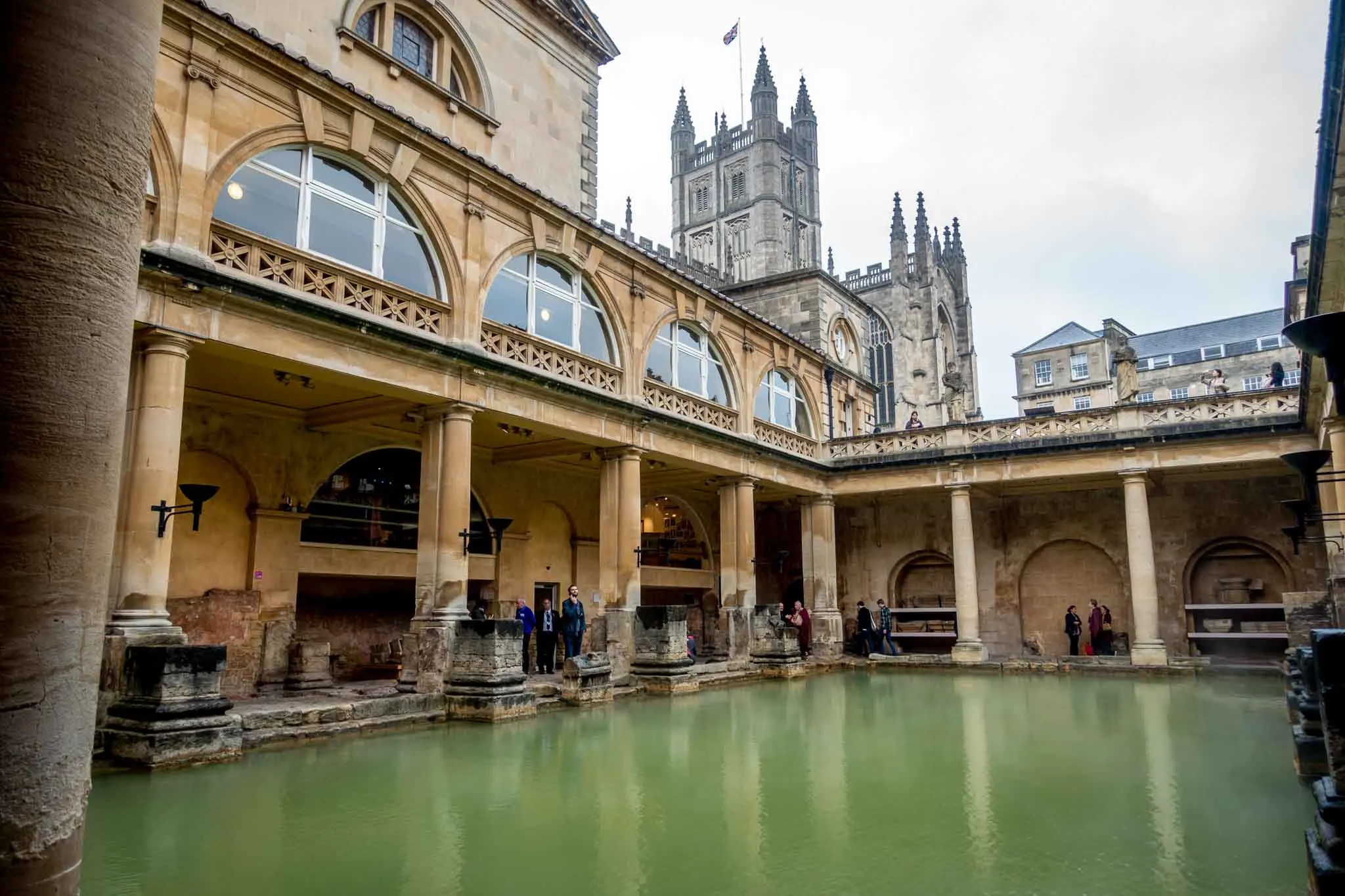 The Roman Baths in the city of Bath, England