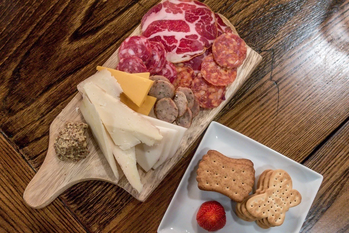 Cheese and charcuterie plate at the Lake View Tavern