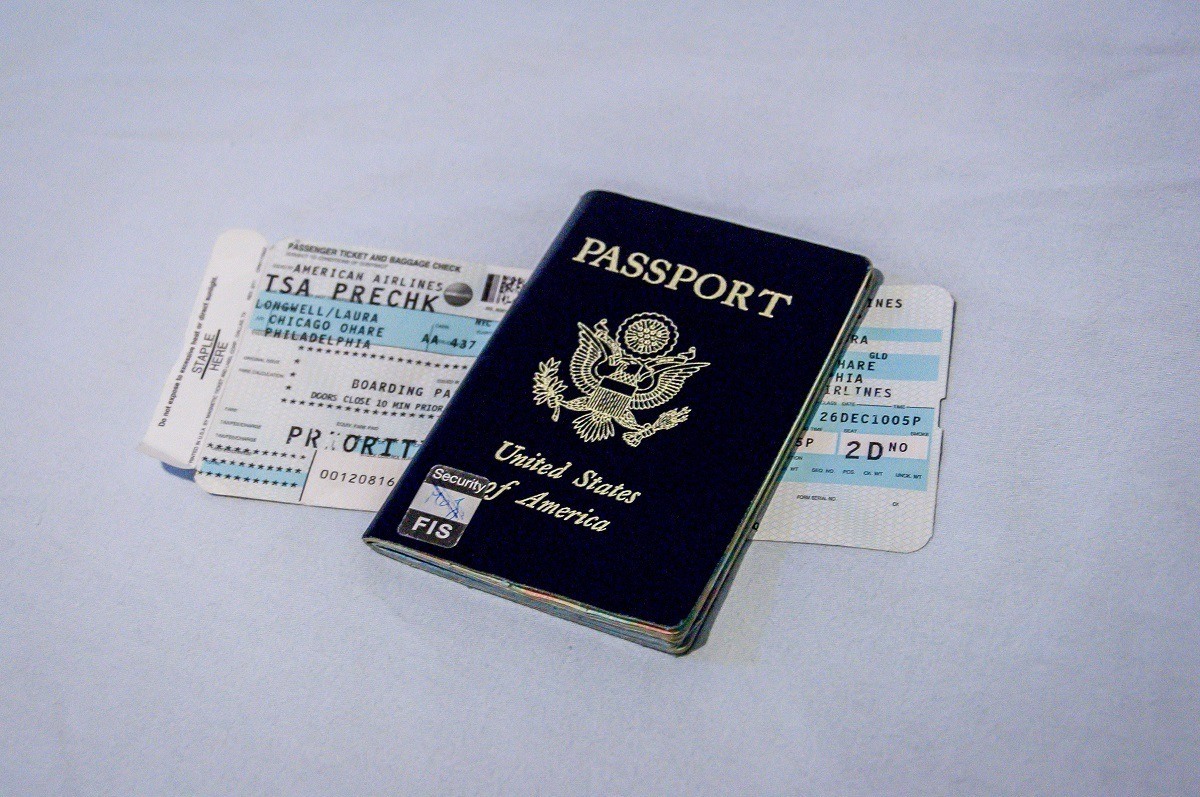 Boarding pass and passport 