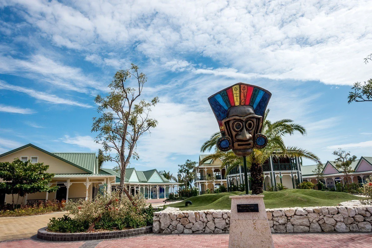 Giant carnival mask sculpture