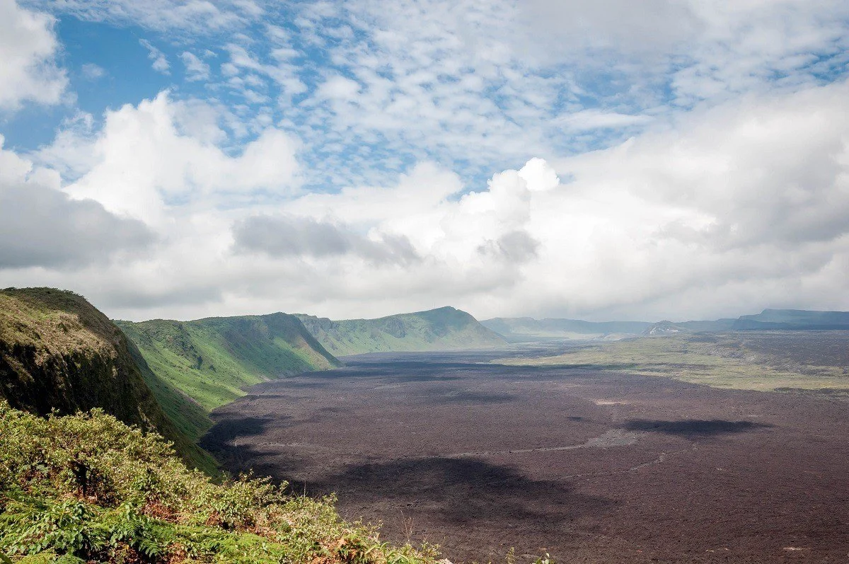 The Sierra Negra Isabela volcano caldera in the Galapagos Islands