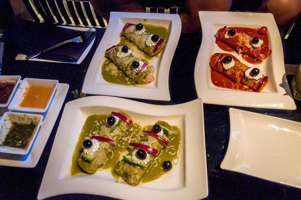 Enchiladas at Javier’s Cantina, on a Las Vegas food tour