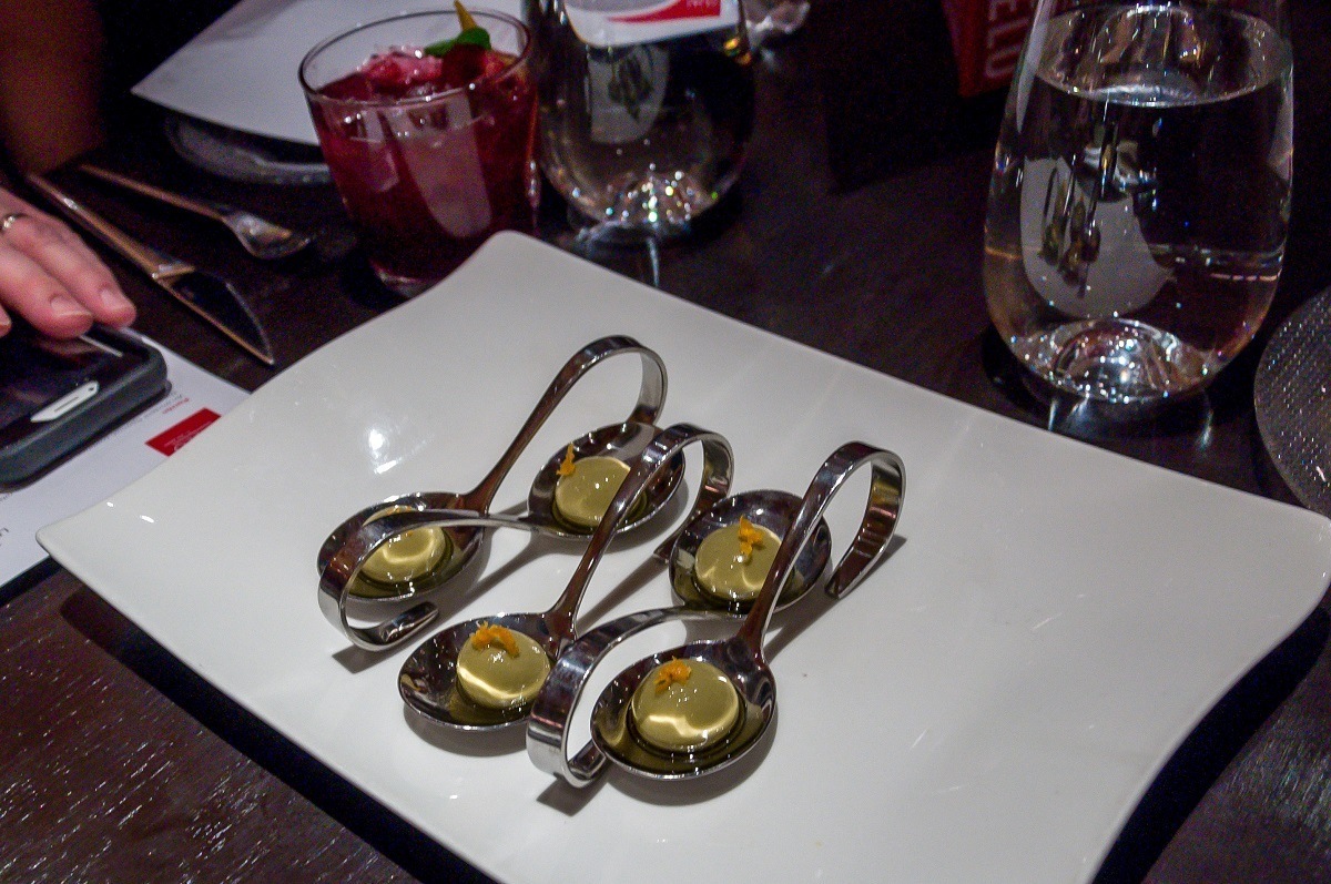 The liquid olives at Jaleo by Jose Andres