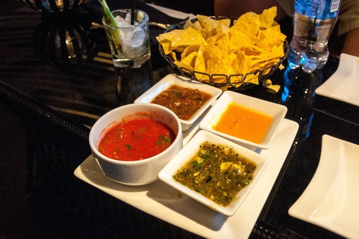 A quartet of salsas at Javier's in Las Vegas