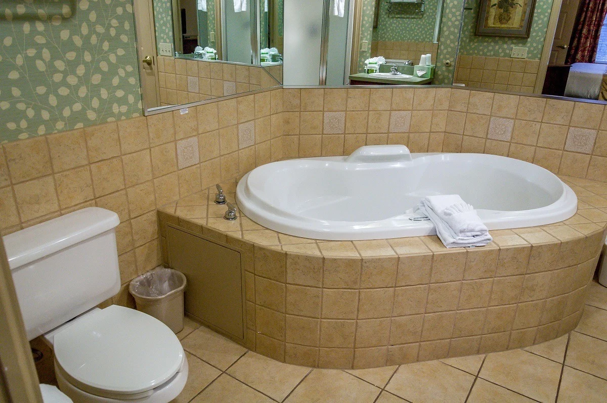 The Jacuzzi tub in the bathroom