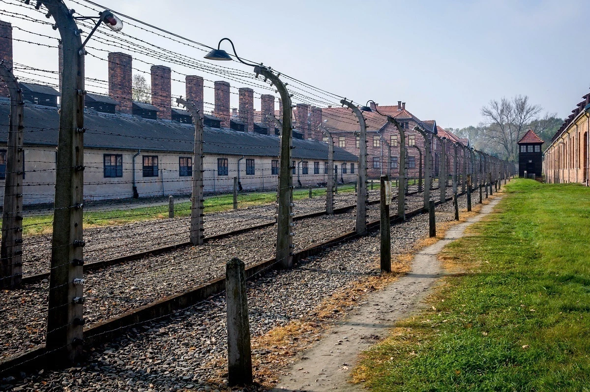 Barbed wire fence at the Auschwitz concentration camp, one of the most well known UNESCO World Heritage Sites