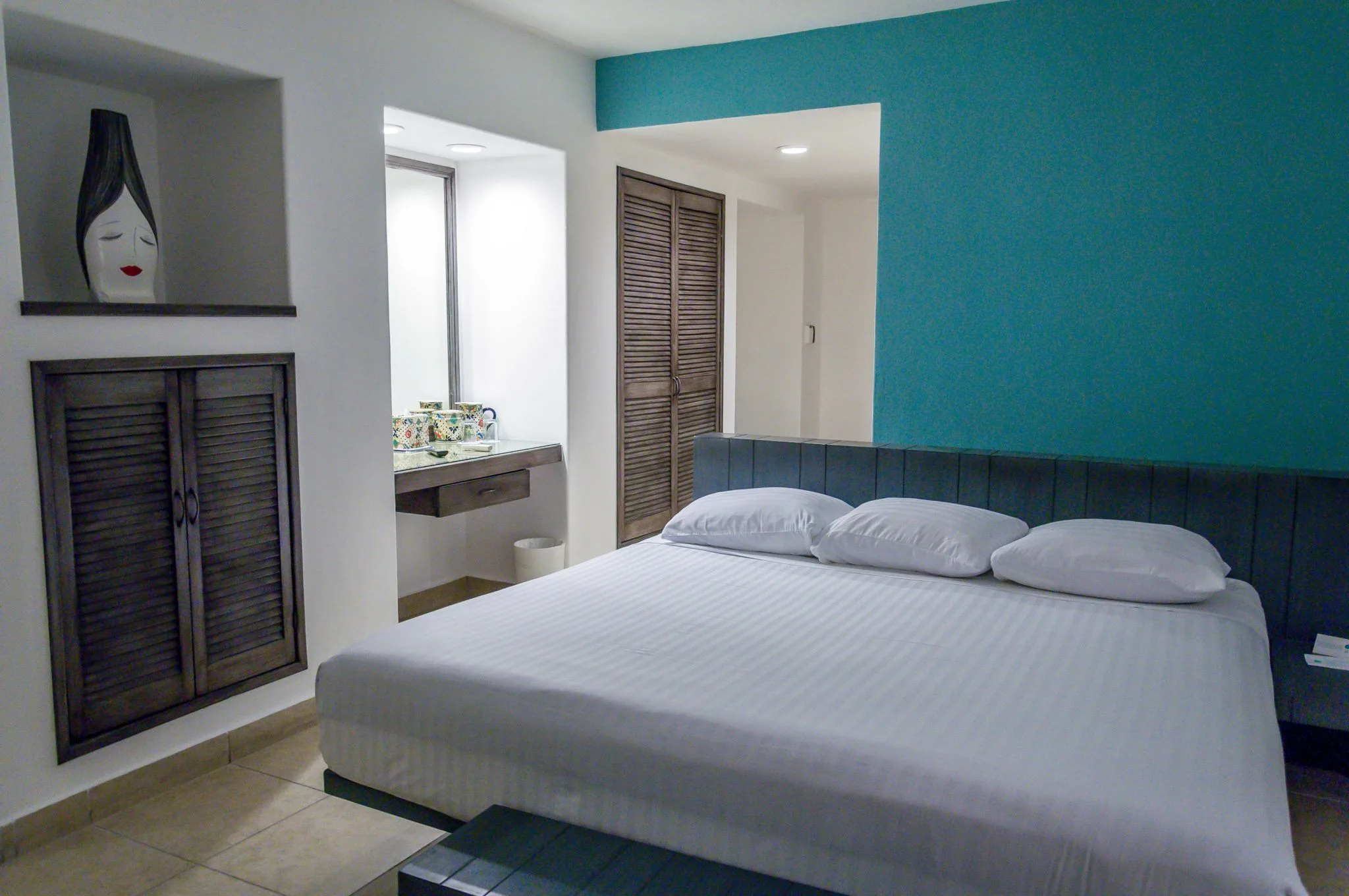 The bedrooms at the Hotel B Cozumel