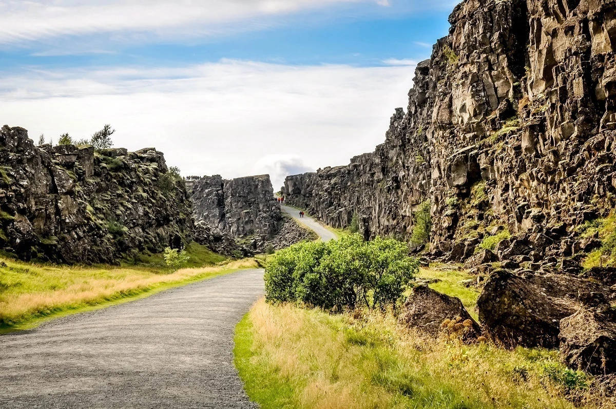 Path in valley at Thingvellir National Park