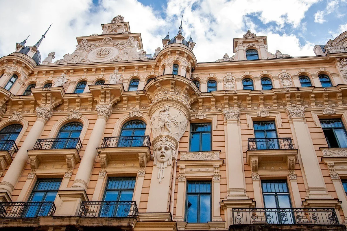 Art Nouveau building in the historic center of Riga