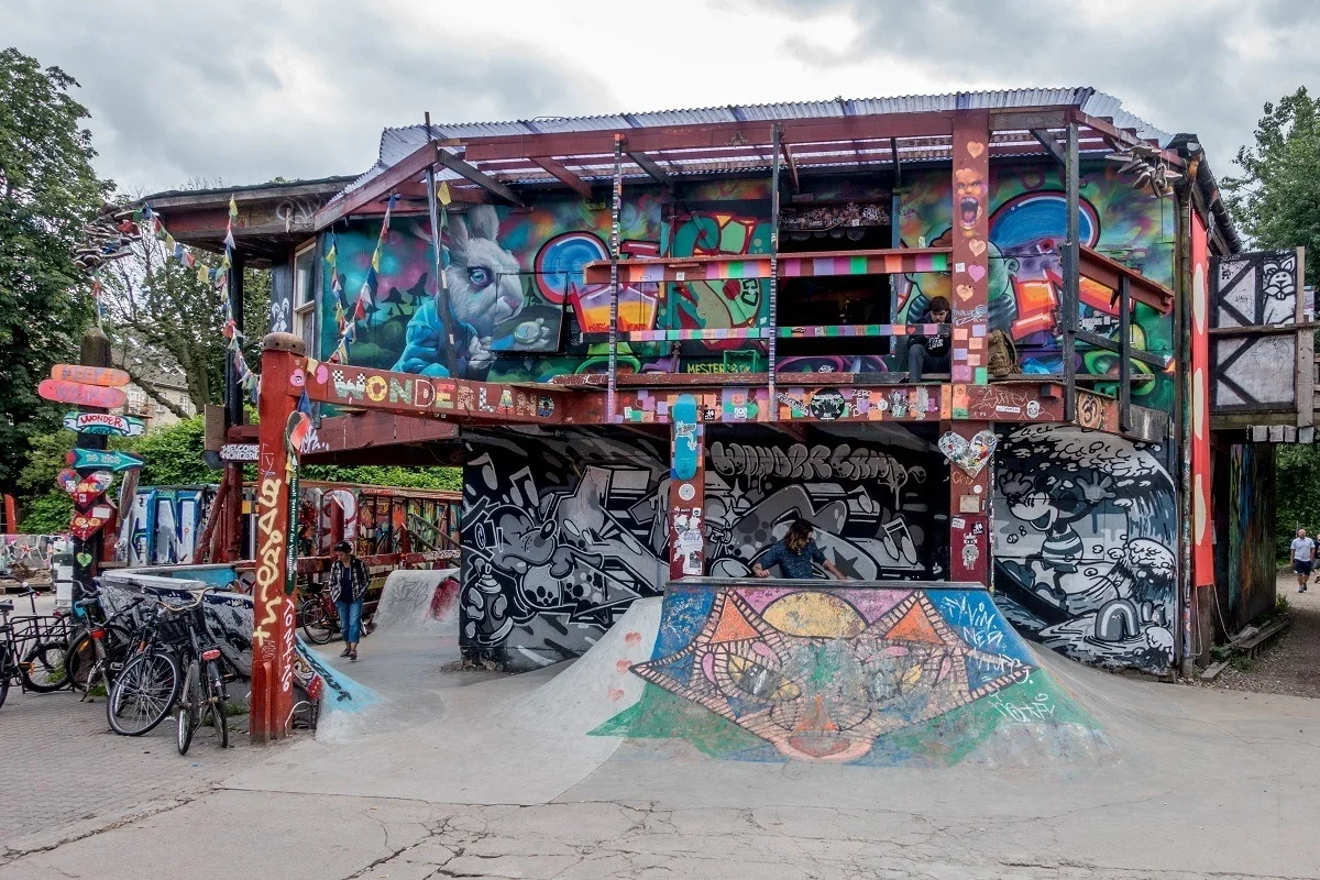 "Wonderland" skate park covered with graffiti 