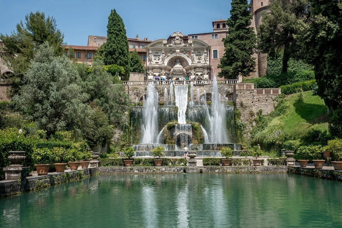 The fountains and pools in the garden of Villa d'Este, a UNESCO World Heritage Site in Tivoli, ITaly