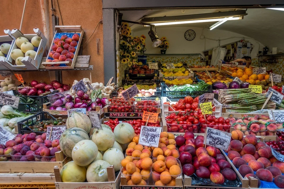 Fruit for sale in the Quadrilatero market in Bologna