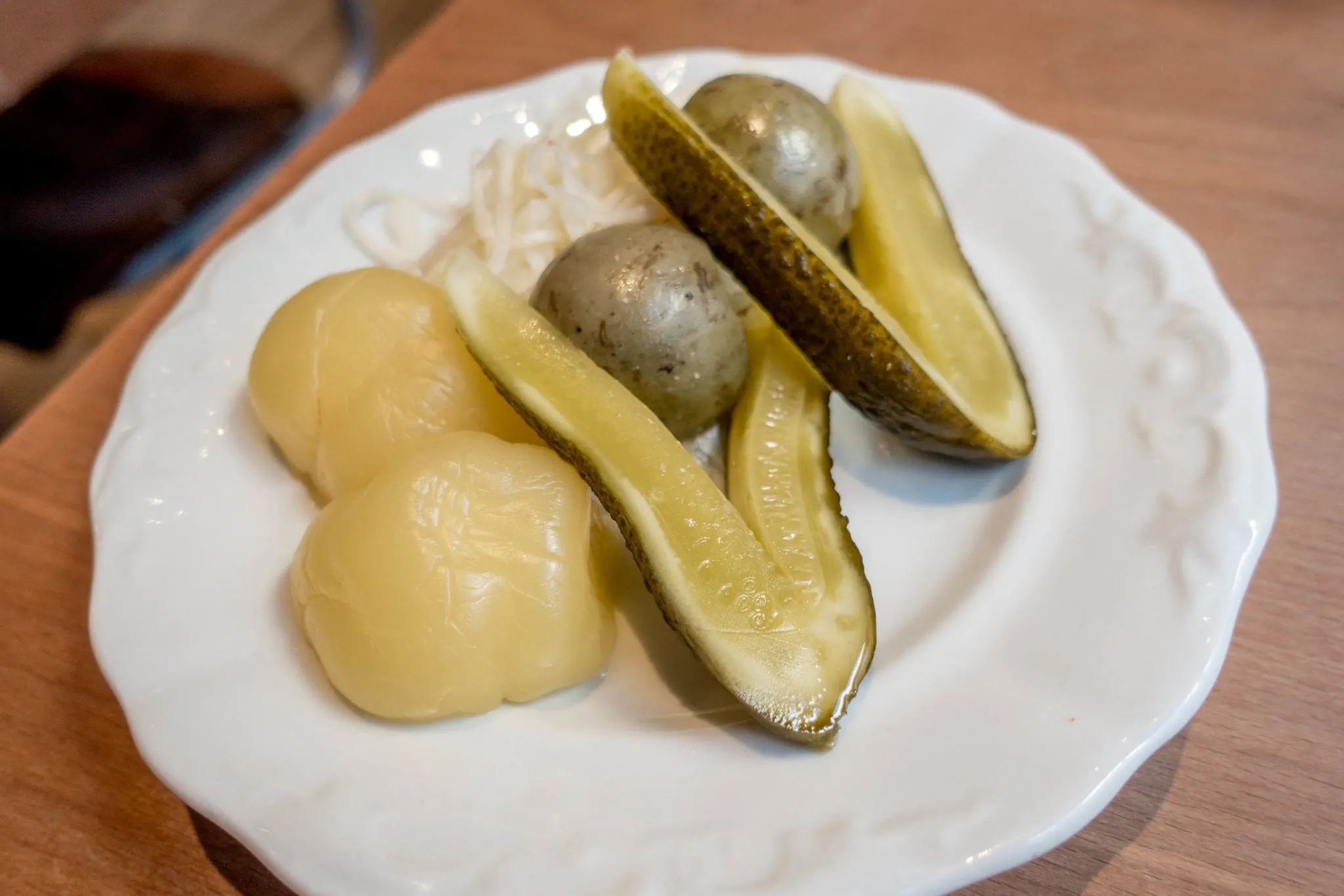 Pickled peppers, melons, and cucumbers