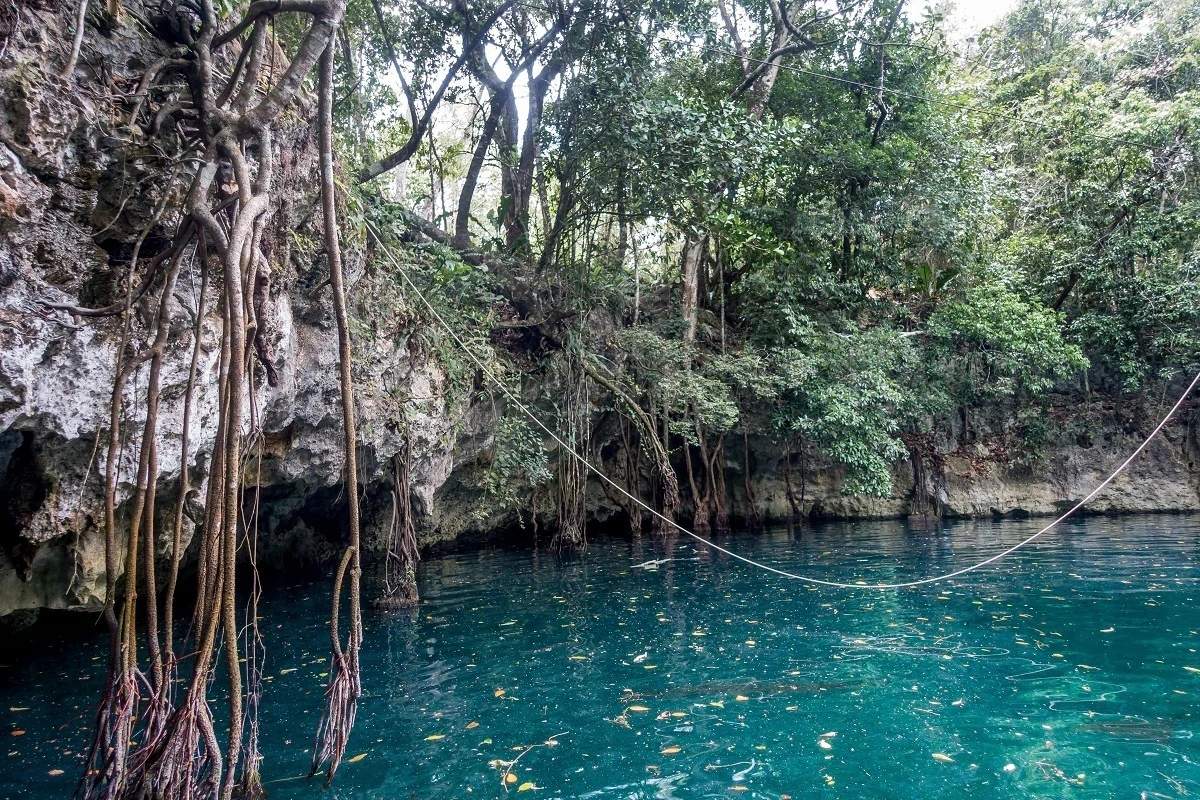Discovering the Cenote Verde Lucero while exploring the Ruta de los Cenotes on Mexico's Riviera Maya