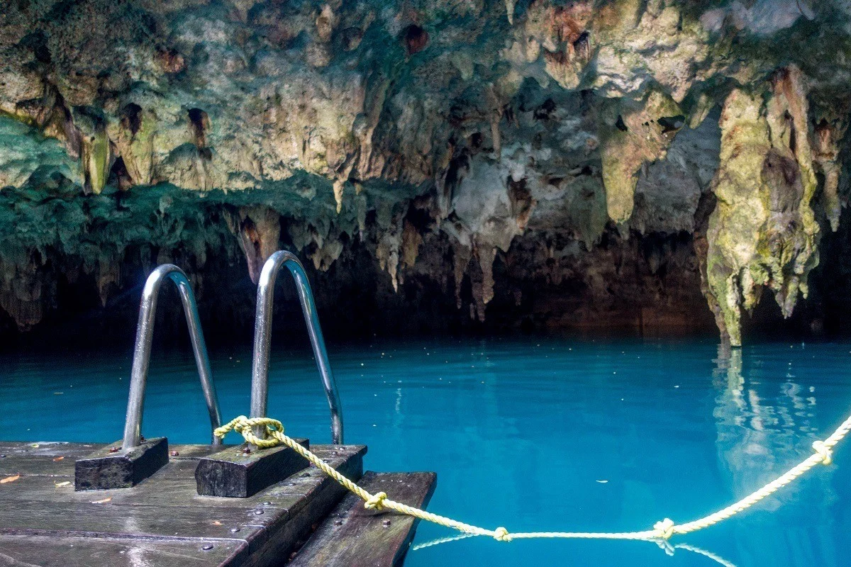 Swimming platform in the Cenote La Noria