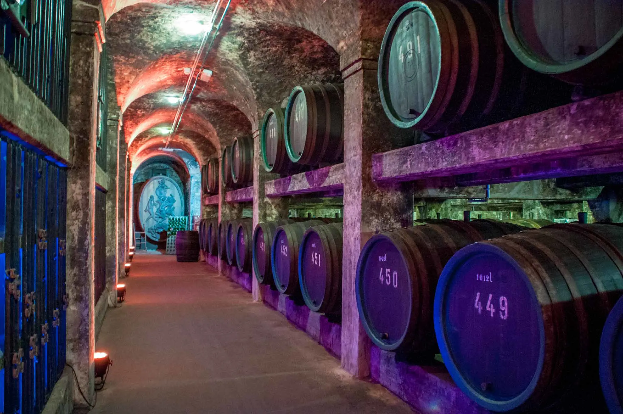 Barrels in the wine cellar underneath Bremen Town Hall