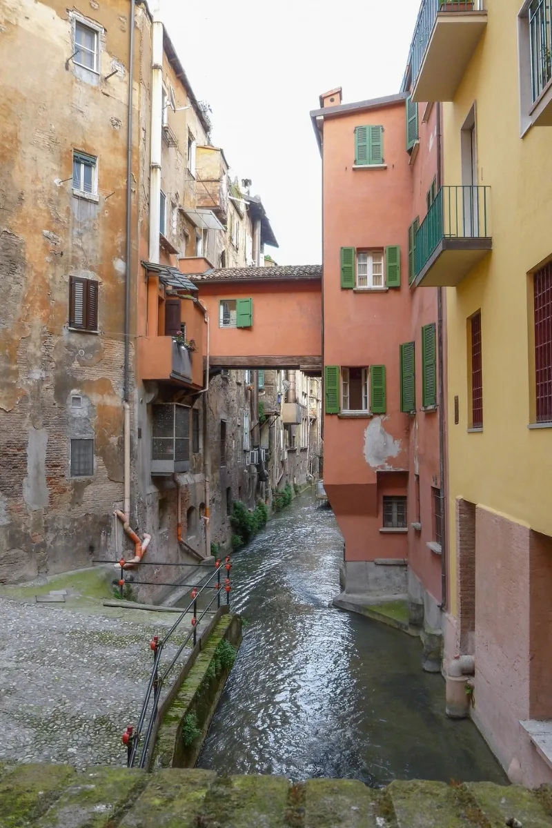 Canal hidden between buildings