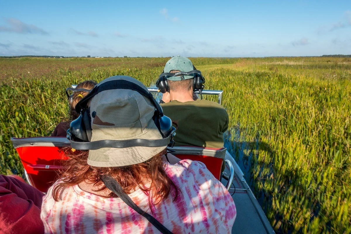 People on a Spirit of the Swamp airboat tour